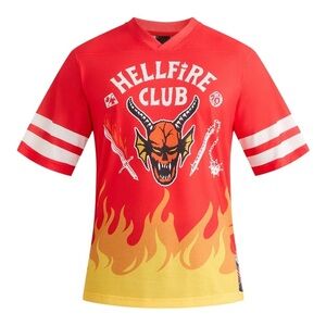 Netflix Stranger Things Hellfire Club Front And Back Graphic Football Jersey